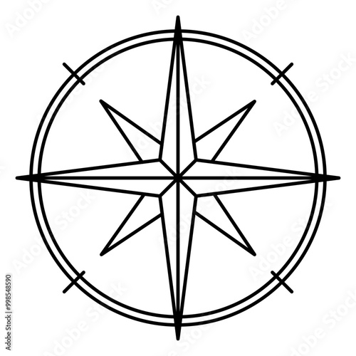 Compass for navigation symbol icon