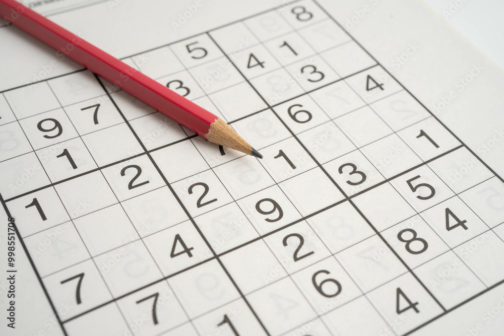 Sudoku puzzle, brain game for developing Alzheimer disease in senior patient. Sudoku puzzle, brain game for developing Alzheimer disease in senior patient.