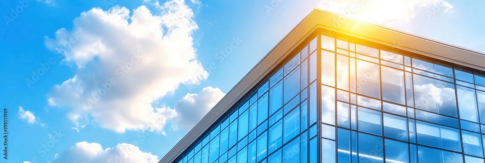 modern office building with bright blue sky and cloud modern office building with bright blue sky and cloud