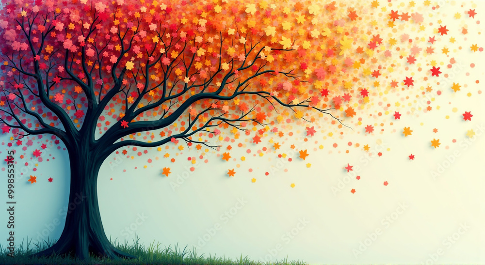 Fototapeta premium autumn tree with leaves