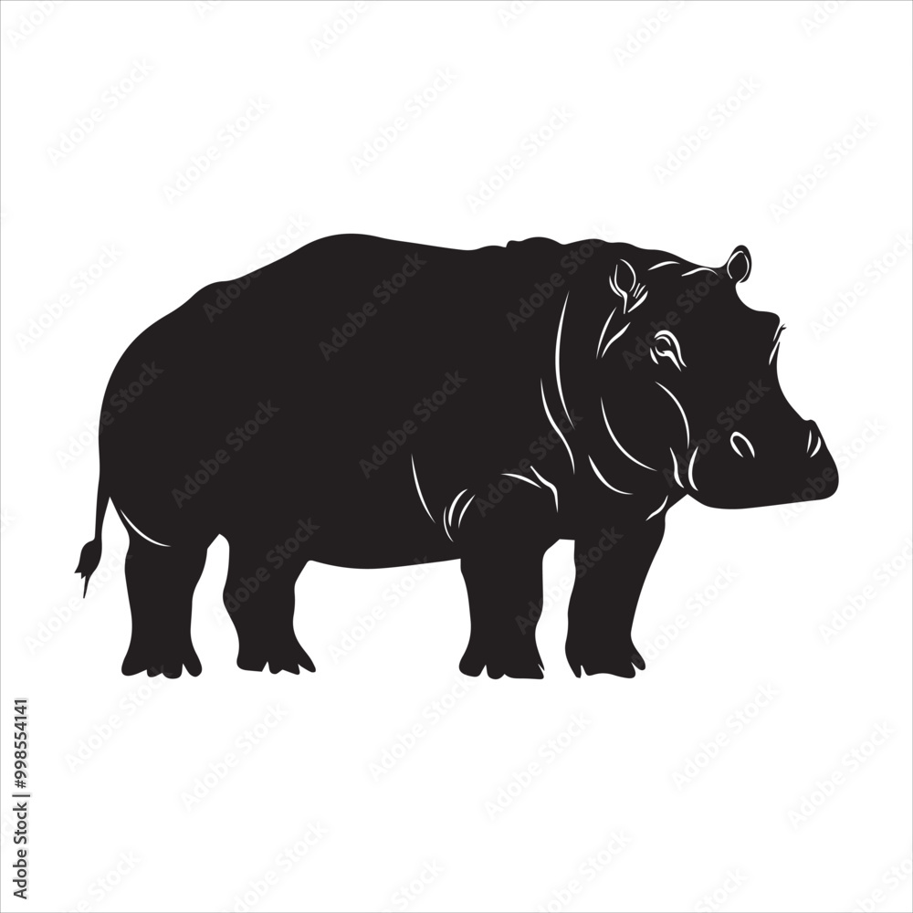 Obraz premium rhino illustration., cartoon, animal, vector, mammal, illustration, wild, hippo, rhino, bear, wildlife, hippopotamus, zoo, nature, animals, rhinoceros, art, big, cute, fun, drawing, elephant, safari, 