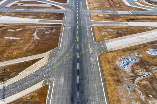 Airport runway or tarmac, Toronto, Canada. Aerial view