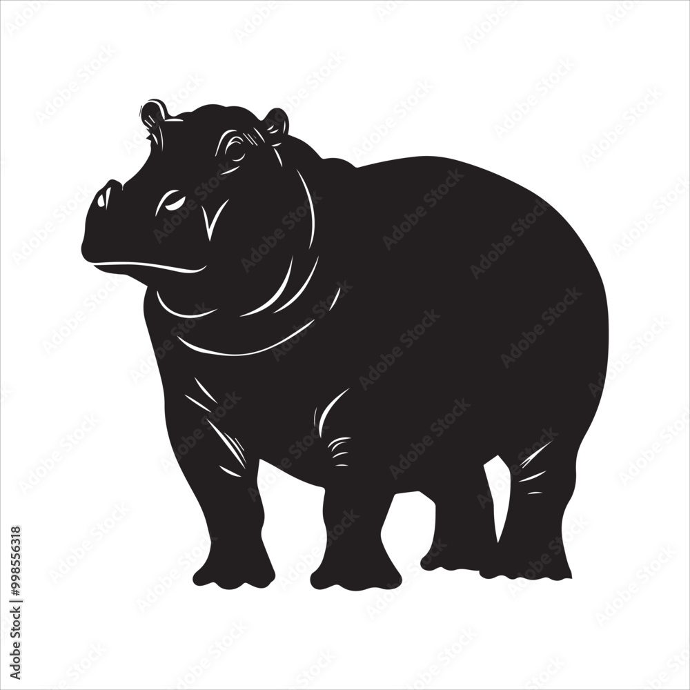 Obraz premium rhino illustration., cartoon, animal, vector, mammal, illustration, wild, hippo, rhino, bear, wildlife, hippopotamus, zoo, nature, animals, rhinoceros, art, big, cute, fun, drawing, elephant, safari, 