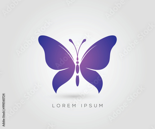 Butterfly logo purple colorful illustration