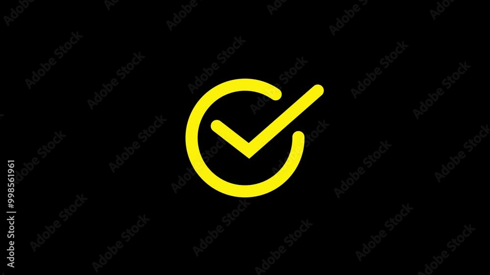 Tick mark icon neon sign. check mark icon animation Tick mark icon neon sign. check mark icon animation