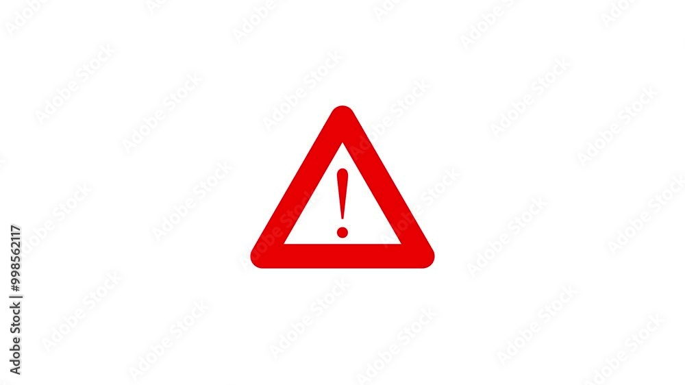 Simple exclamation sign animation , triangle shape danger icon , attention sign Simple exclamation sign animation , triangle shape danger icon , attention sign