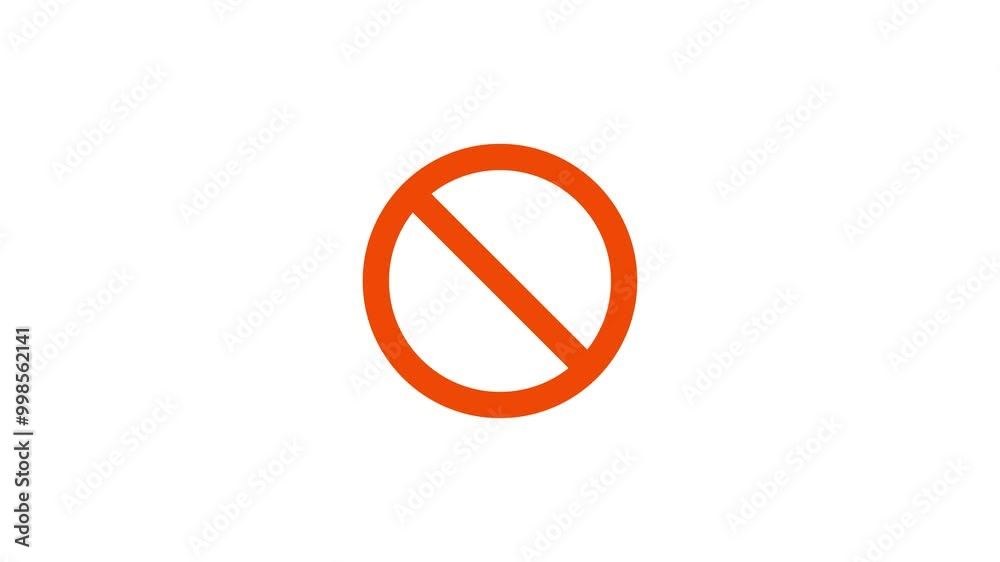 Do not circle shape icon red color animation Do not circle shape icon red color animation