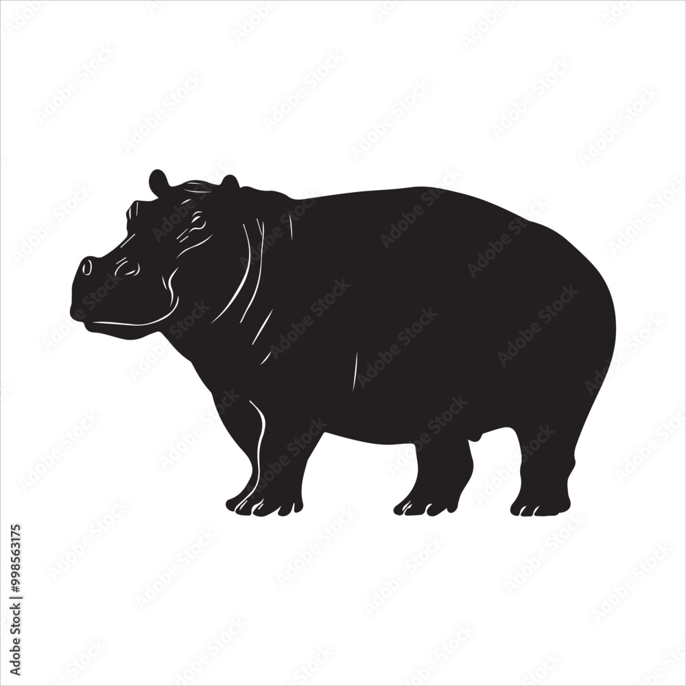Obraz premium rhino illustration., cartoon, animal, vector, mammal, illustration, wild, hippo, rhino, bear, wildlife, hippopotamus, zoo, nature, animals, rhinoceros, art, big, cute, fun, drawing, elephant, safari, 