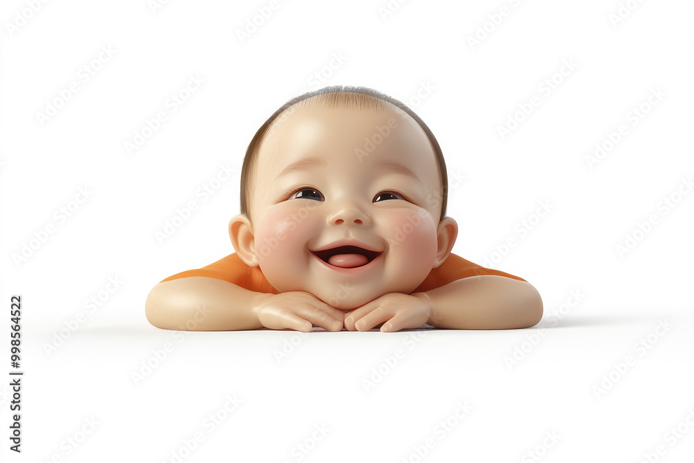 A cartoon baby rests comfortably, sporting a big smile and bright eyes, encapsulating warmth, innocence, and joy of early life moments. A cartoon baby rests comfortably, sporting a big smile and bright eyes, encapsulating warmth, innocence, and joy of early life moments.