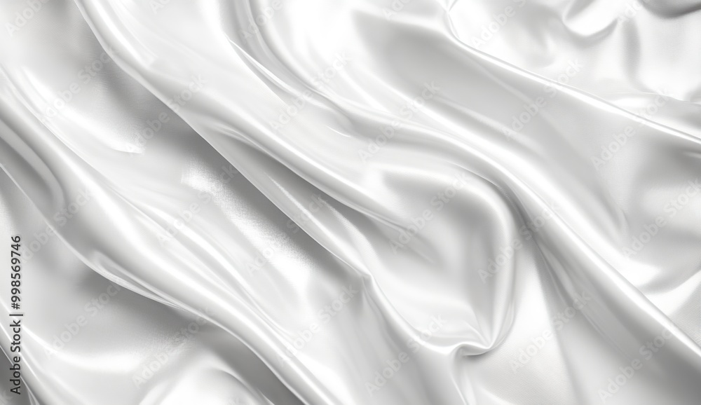Naklejka premium Abstract white fabric texture with folds and wrinkles, soft, smooth, silky background