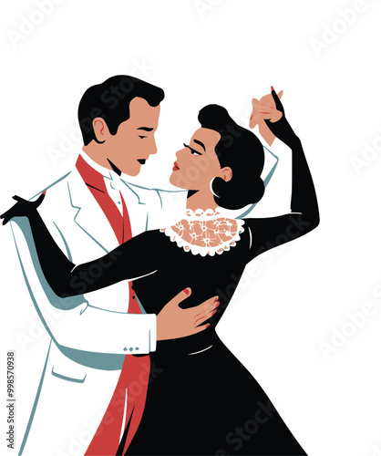 A retro tango performance vector image