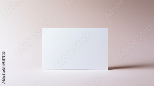 A white thick square cardboard is placed against a pastel pink background, creating an elegant and minimalist appearance. The cardboard has a textured surface