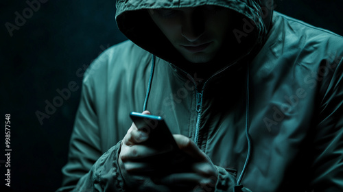 person in the hood, sms phishing, phishing crime