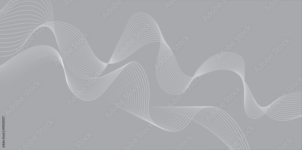 Abstract wave blend lines on transparent background. Design for banner, wallpaper, background and many more. Undulate Grey Wave Swirl, frequency sound wave, twisted curve lines with blend effect.	
