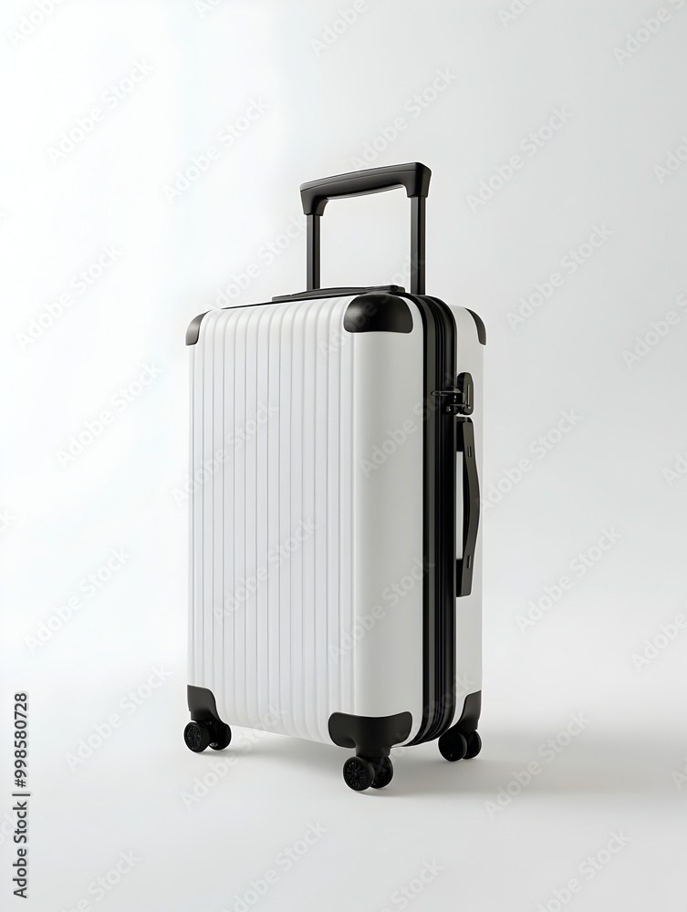 Compact Soft Shell Suitcase on Crisp White Studio Background Compact Soft Shell Suitcase on Crisp White Studio Background