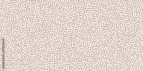 Abstract Reaction-diffusion or Turing pattern natural texture coral brown and white colour scheme. Linear design with biological shapes. Organic lines in memphis. abstract turing organic wallpaper.	