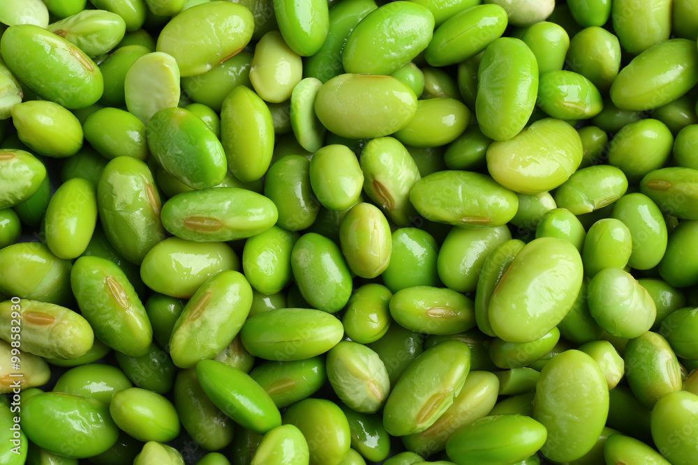 Fresh edamame beans as background, top view Fresh edamame beans as background, top view