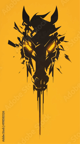 Horse Silhouette Logo on Yellow Background - Powerful and Elegant Design