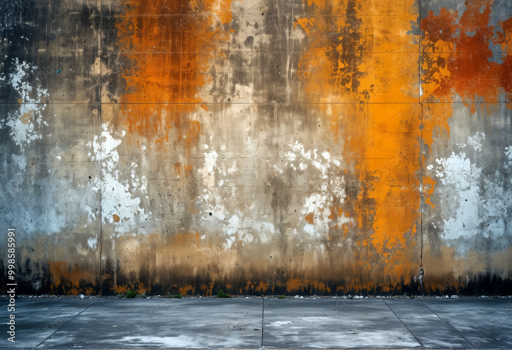 Obraz premium Dirty rusty background with visible pieces of old paint