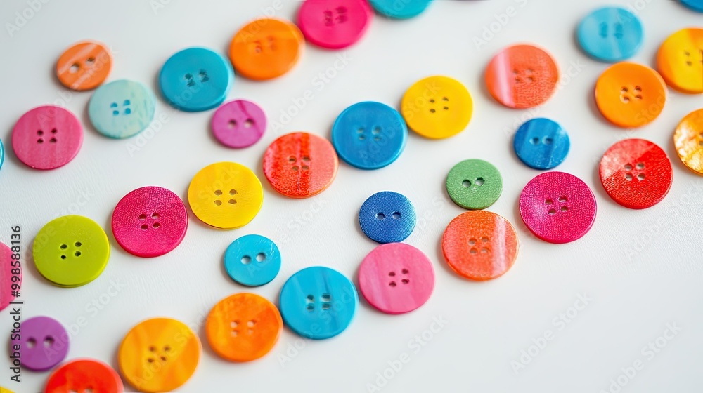 Close-up view of colorful candy buttons on a strip of paper, their vibrant dots forming a joyful and fun pattern Close-up view of colorful candy buttons on a strip of paper, their vibrant dots forming a joyful and fun pattern