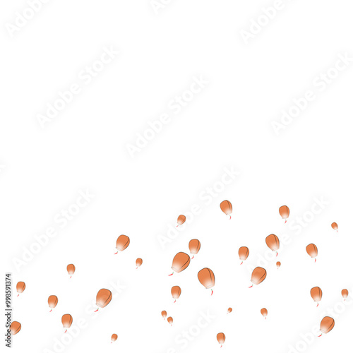 Flying sky lanterns on transparent background
