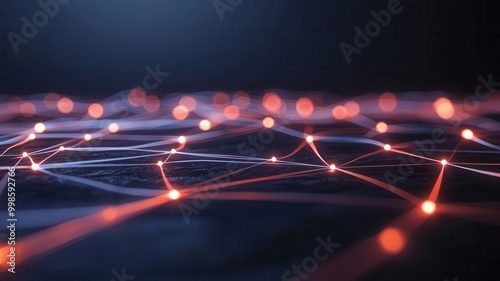 Abstract cityscape with glowing lines representing healthcare networks, urban care services integration, futuristic provider system,