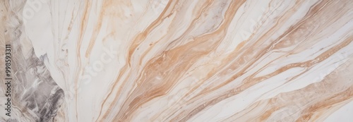 a close-up view marble surface with a swirling pattern of light and dark brown marble, creating a sense of movement and depth