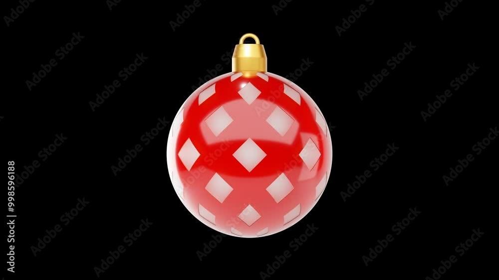 christmas ball ornament 3d animation with transparent background christmas ball ornament 3d animation with transparent background