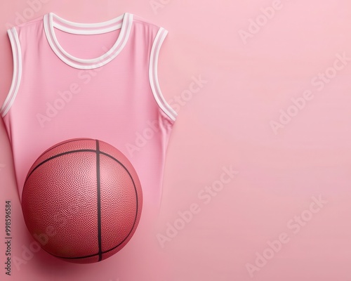 Breast cancer awareness sports event, pink jerseys, 3D illustration photo