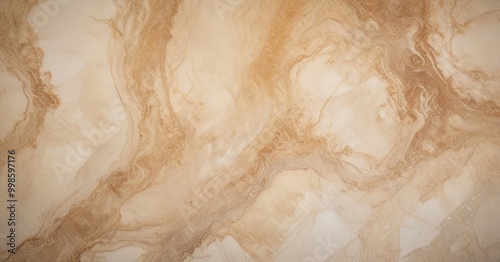 a close-up view marble surface with a swirling pattern of light and dark brown hues, creating a sense of movement and texture