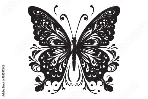 Butterfly silhouette vector illustrations