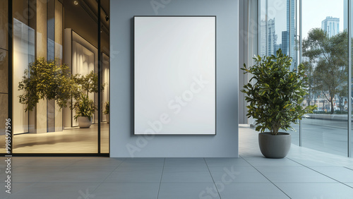 Blank Framed Canvas in Modern Interior