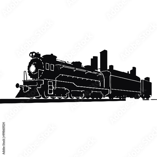 Locomotive Train silhouette  Illustration