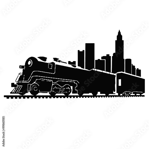 Locomotive Train silhouette  Illustration