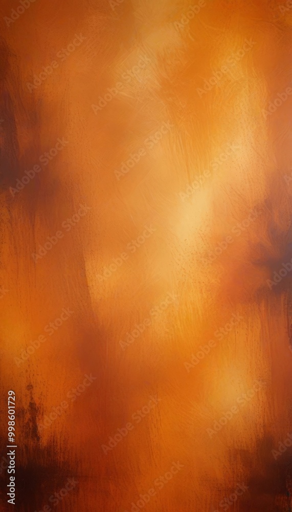 Obraz premium Abstract painting with warm orange and brown hues, featuring a textured and layered appearance