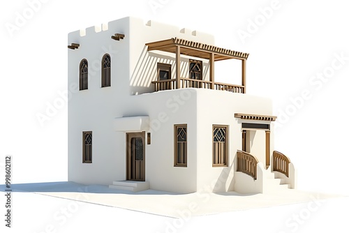 3d model of modern minimalist arabic house