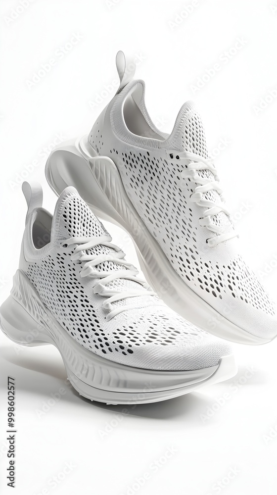 Sleek and Lightweight Performance Running Shoes on Minimalist White Background Sleek and Lightweight Performance Running Shoes on Minimalist White Background