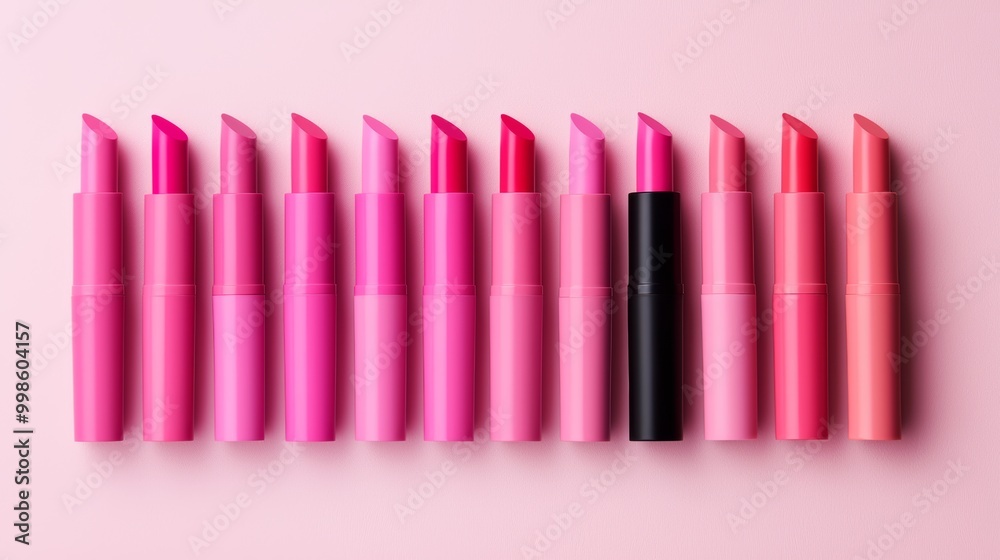 A collection of matte Cool Pink lipsticks, swatched to showcase their rich pigmentation and smooth texture across different pink shades. A collection of matte Cool Pink lipsticks, swatched to showcase their rich pigmentation and smooth texture across different pink shades.