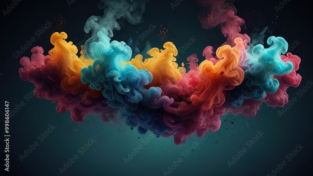 Abstract Colorful Ink Swirl Abstract Colorful Ink Swirl
