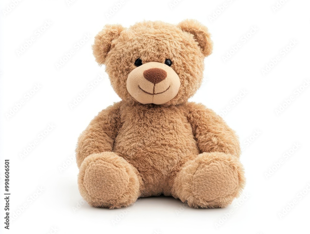 adorable plush teddy bear with soft fur texture and expressive eyes posed sitting upright against a pure white background embodying childhood nostalgia and comfort adorable plush teddy bear with soft fur texture and expressive eyes posed sitting upright against a pure white background embodying childhood nostalgia and comfort