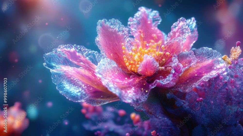 Ethereal Floral Wonder: Vibrant Macro Imagery of a Glimmering Blossom Ethereal Floral Wonder: Vibrant Macro Imagery of a Glimmering Blossom
