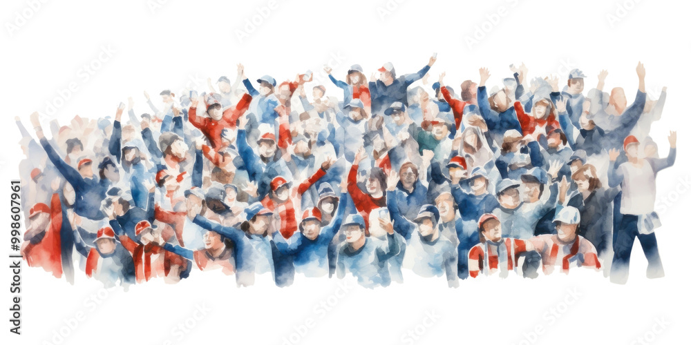 Obraz premium PNG Football crowd adult white background togetherness.