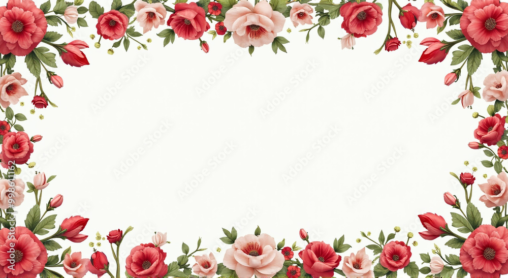 red tulips frame red tulips frame