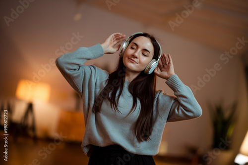 woman listening to music