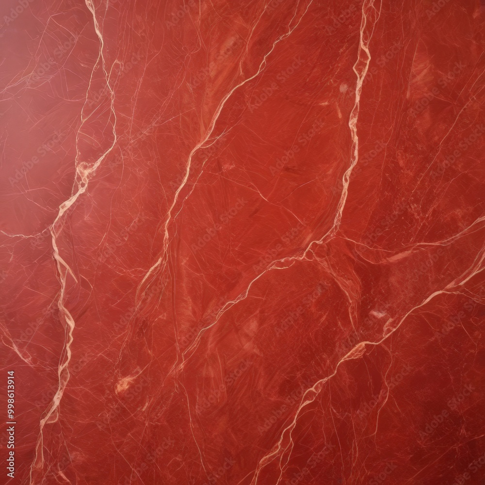 Fototapeta premium a close-up view red marble surface with visible cracks and lines, creating a textured and intricate pattern