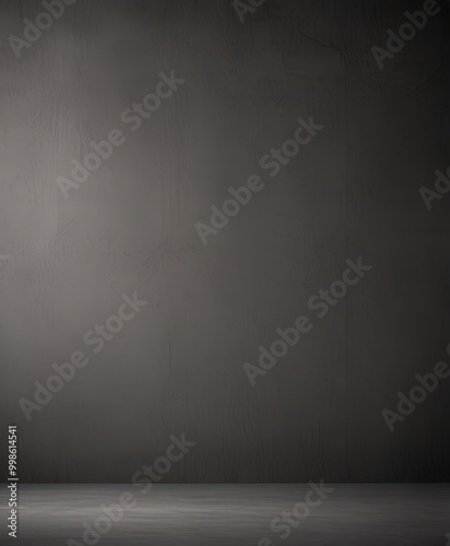 A dark, empty room with a concrete floor and a simple, minimalist design