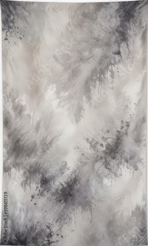 Abstract Artwork: A tapestry of gray and white hues, with splashes of black and white, creating a dynamic and textured composition
