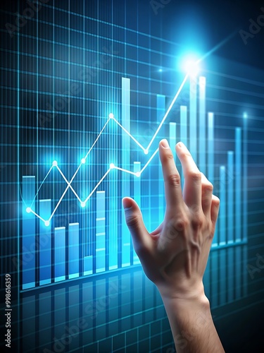 Hand Touching Analytics Holographic Bars: Interactive Data Visualization