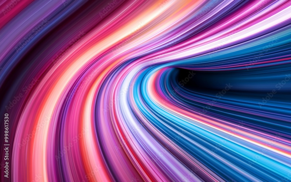 Abstract neon lines forming a tunnel of light, colorful streaks speeding through the space, illustrating motion, technology, and futuristic design Abstract neon lines forming a tunnel of light, colorful streaks speeding through the space, illustrating motion, technology, and futuristic design