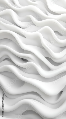 Abstract White Wavy Background.